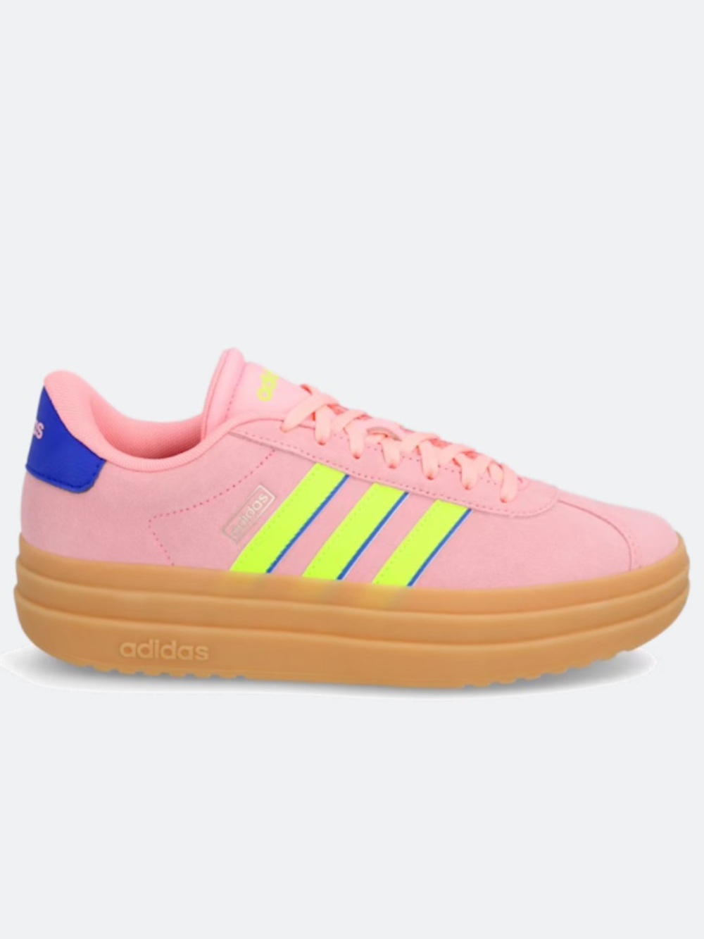 adidas VL Court Bold Sneaker - Pink, Neon Green & Gum - Picture 2 of 10